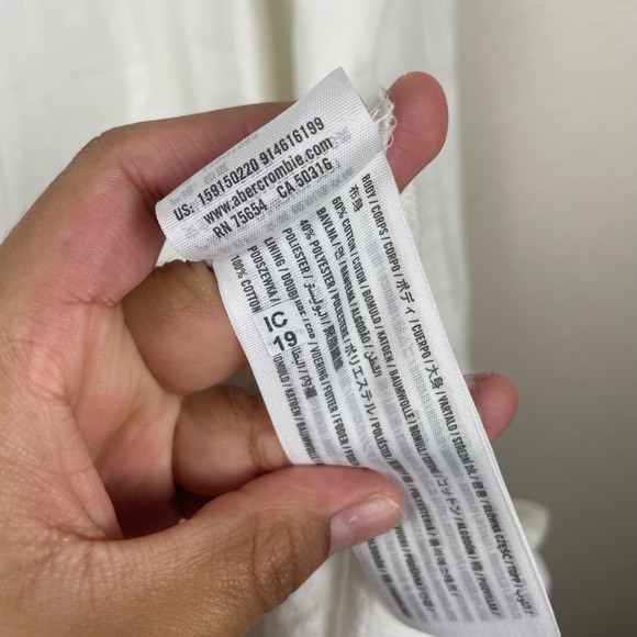 Abercrombie Fitch White Smocked Cutout Maxi Dress Size S - Picture 6 of 11